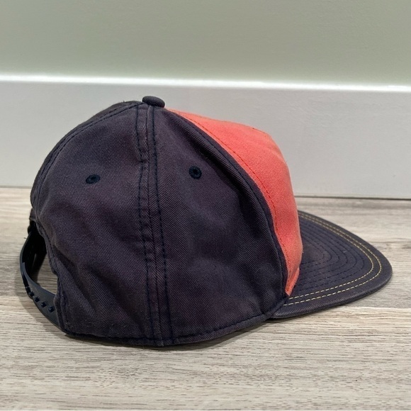 Timberland Cotton Flat Bill Trucker Hat Red Blue Adjustable One Size OSFM - Picture 2 of 9